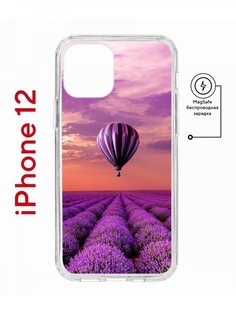 Чехол на iPhone 12/12 Pro MagSafe с принтом Kruche Print Лавандовый рай с магнитом КruЧЕ