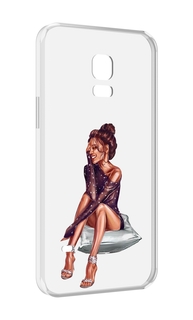 Чехол MyPads Девушка-на-подушке женский для Samsung Galaxy S5 mini