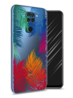 Чехол Awog на Xiaomi Redmi 10X/Redmi Note 9 "Рамка из перьев"
