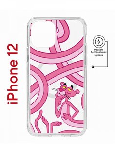 Чехол на iPhone 12/12 Pro MagSafe с принтом Kruche Print Розовая Пантера с магнитом КruЧЕ