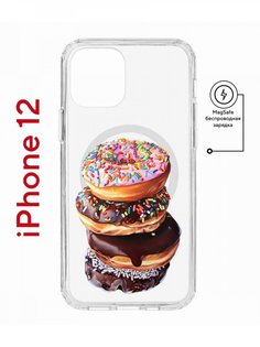 Чехол на iPhone 12/12 Pro MagSafe с принтом Kruche Print Donuts противоударный с магнитом КruЧЕ