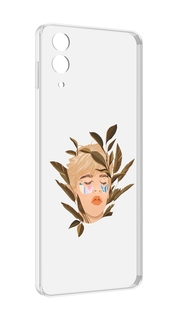Чехол MyPads лицо-с-патчами для Samsung Galaxy Z Flip 4 (SM-F721)