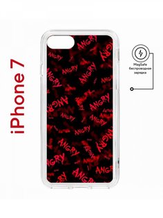 Чехол на iPhone 7, 8, SE 2020 2022 MagSafe Kruche Print Angry противоударный с магнитом КruЧЕ