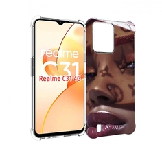 Чехол MyPads лицо девушки тень женский для OPPO Realme C31