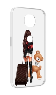 Чехол MyPads девушка-с-модным-чемоданом женский для Motorola Moto G5S (XT1799-2)