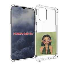 Чехол MyPads девушка-с-каре-и-тату для Nokia G60 5G