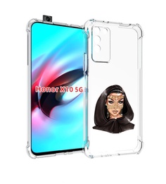 Чехол MyPads девушка-в-золотой-маске для Honor X10