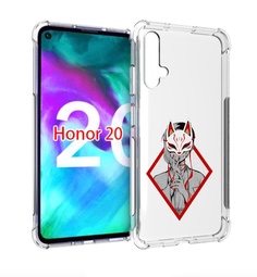 Чехол бампер MyPads девушка в маске япония для Honor 20
