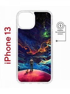 Чехол на iPhone 13 MagSafe Kruche Print Маленький принц противоударный с магнитом КruЧЕ