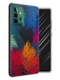 Чехол Awog на Samsung Galaxy A72 / Самсунг A72 "Рамка из перьев"