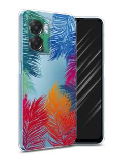 Чехол Awog на Oppo A57 5G/A56s/OnePlus Nord N300 5G "Рамка из перьев"