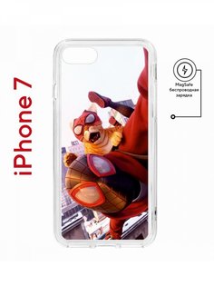 Чехол на iPhone 7, 8, SE 2020 2022 MagSafe Kruche Print Человек паук с магнитом КruЧЕ