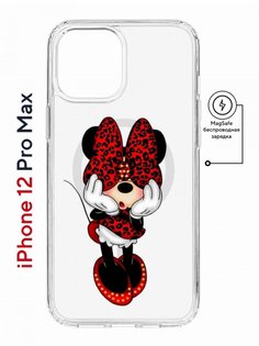 Чехол на iPhone 12 Pro Max MagSafe с принтом Kruche Print Минни противоударный с магнитом КruЧЕ