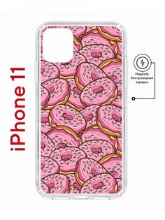 Чехол на iPhone 11 MagSafe с принтом Kruche Print Пончики противоударный с магнитом КruЧЕ