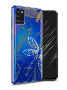 Чехол Awog на Samsung Galaxy A21s / Самсунг A21s "Тени стрекоз"