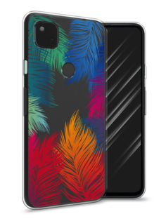 Чехол Awog на Google Pixel 4A "Рамка из перьев"