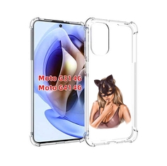 Чехол MyPads девушка-в-купальнике-с-маской-кошки женский для Motorola Moto G31 4G / G41 4G