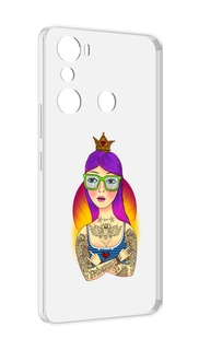 Чехол MyPads девушка в татуировках с короной для Infinix Hot 20i