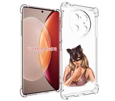 Чехол MyPads девушка-в-купальнике-с-маской-кошки женский для Vivo X90 Pro Plus