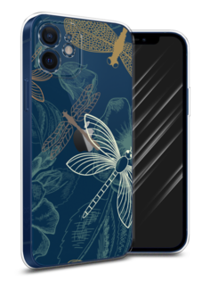 Чехол Awog на Apple iPhone 12 mini / Айфон 12 mini "Тени стрекоз"