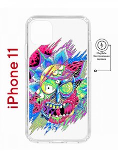 Чехол на iPhone 11 MagSafe с принтом Kruche Print Многоликий Рик противоударный с магнитом КruЧЕ