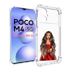 Чехол MyPads девушка-в-вечернем-платье женский для Xiaomi Poco M4 5G