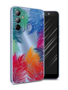 Чехол Awog на Tecno Pop 6 Go "Рамка из перьев"