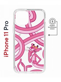 Чехол на iPhone 11 Pro MagSafe с принтом Kruche Print Розовая Пантера с магнитом КruЧЕ