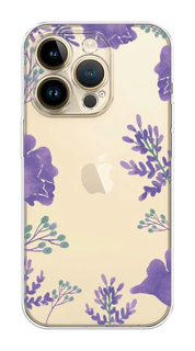 Чехол Awog на Apple iPhone 14 Pro Max / Айфон 14 Про Макс "Сиреневая цветочная рамка"