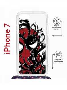 Чехол на iPhone 7/8/SE 2020,2022 MagSafe Kruche Print Spider-Man-Venom с магнитом,шнурком КruЧЕ