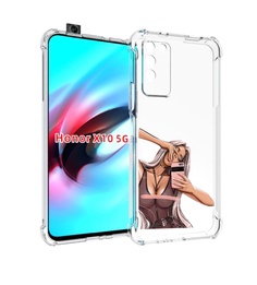 Чехол MyPads девушка-в-прозрачной-одежде для Honor X10
