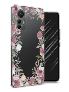 Чехол Awog на Xiaomi 12 Lite "Розовая цветочная рамка"