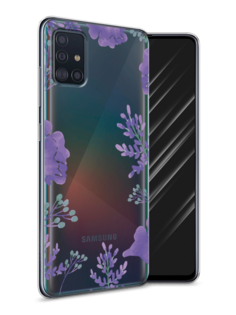 Чехол Awog на Samsung Galaxy A51 "Сиреневая цветочная рамка"