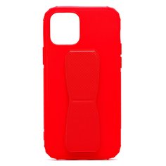 Чехол iPhone 12, iPhone 12 Pro пластиковый с подставкой и магнитом <красный> Promise Mobile