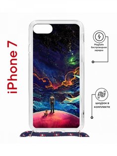 Чехол на iPhone 7/8/SE 2020,2022 MagSafe Kruche Print Маленький принц с магнитом,шнурком КruЧЕ