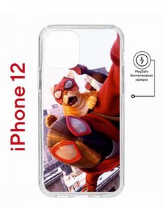Чехол на iPhone 12/12 Pro MagSafe с принтом Kruche Print Человек паук с магнитом КruЧЕ