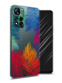 Чехол Awog на Xiaomi Redmi Note 11 Pro Plus 5G "Рамка из перьев"