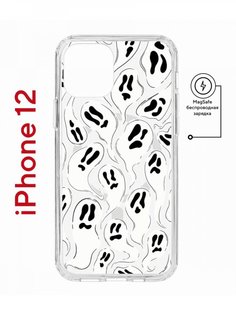 Чехол на iPhone 12/12 Pro MagSafe с принтом Kruche Print Призраки с магнитом КruЧЕ