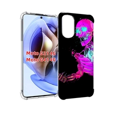 Чехол MyPads скелет-робот-фиолетовый для Motorola Moto G31 4G / G41 4G