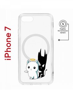 Чехол на iPhone 7, 8, SE 2020 2022 MagSafe Kruche Print Angel Demon с магнитом КruЧЕ