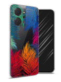 Чехол Awog на Honor X7A "Рамка из перьев"