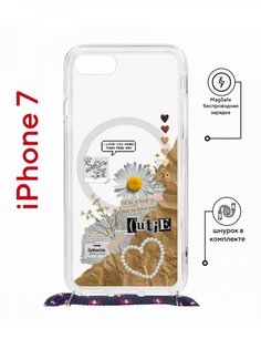 Чехол на iPhone 7 / 8 MagSafe Kruche Print Крафтовые наклейки с магнитом,шнурком КruЧЕ