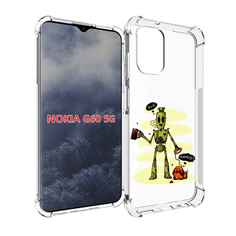 Чехол MyPads прикольный робот для Nokia G60 5G