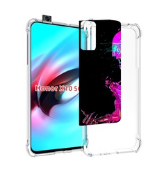 Чехол MyPads скелет-робот-фиолетовый для Honor X10