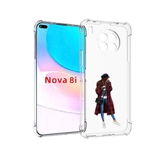 Чехол бампер MyPads девушка-в-клетчатом-пальто для Huawei Nova 8