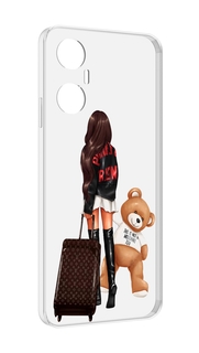 Чехол MyPads девушка-с-модным-чемоданом женский для Infinix Hot 20 5G
