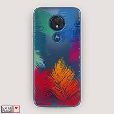 Чехол Awog на Motorola Moto G7 / Моторола Мото G7 "Рамка из перьев"