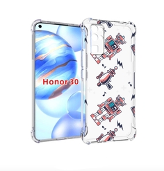 Чехол бампер MyPads мини-роботы для Honor 30 (BMH-AN10) противоу