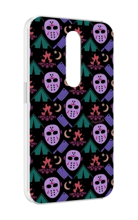 Чехол MyPads фиолетовые маски для Motorola Moto X Force (XT1585 / XT1581)