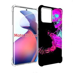 Чехол MyPads скелет-робот-фиолетовый для Motorola Moto S30 Pro
